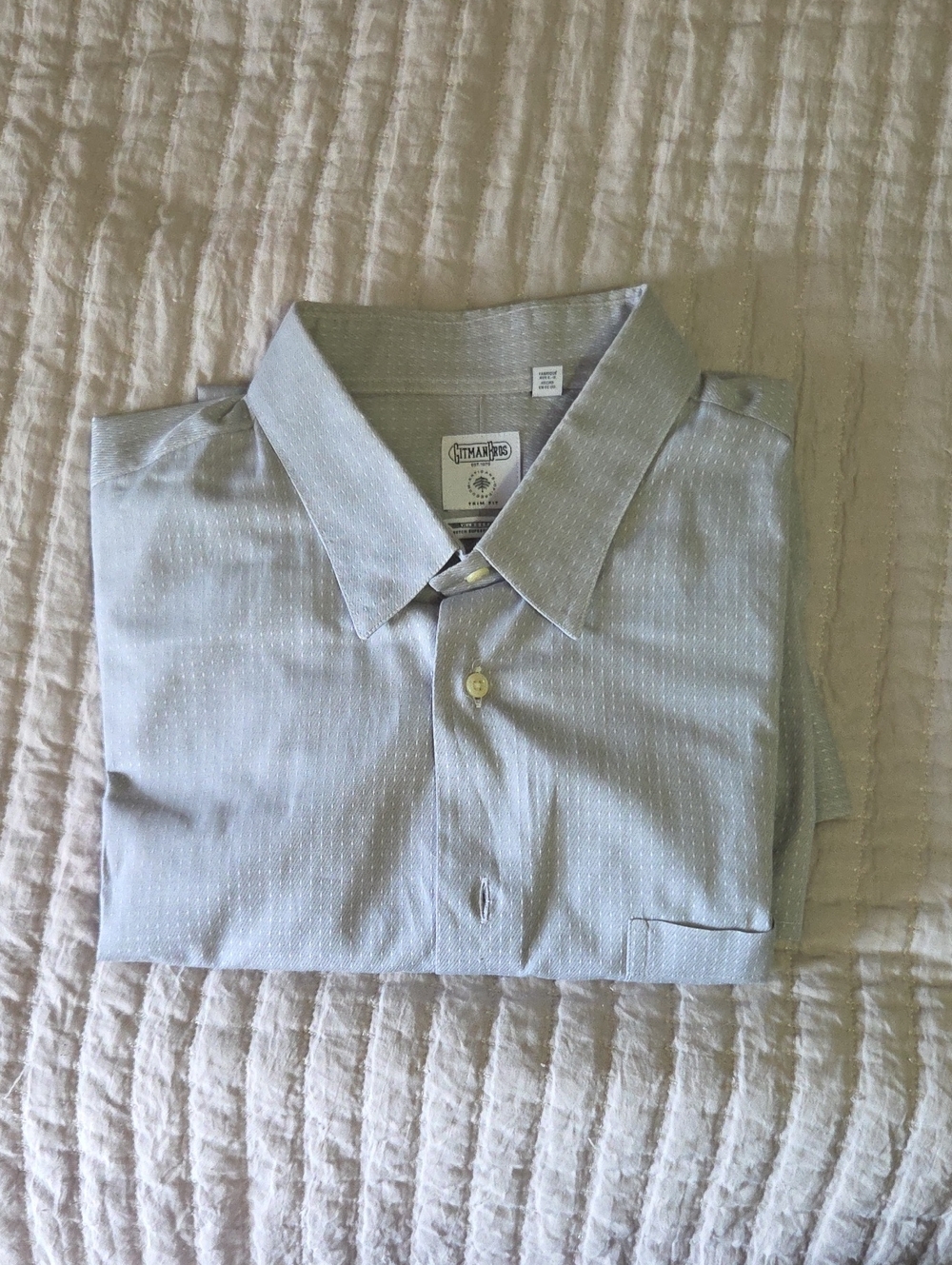 Gitman Brothers Men’s Light Gray  Dress Shirt 17.5